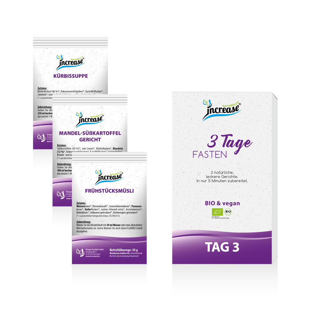 9 Tage Fasten, 3 x 3 Tage Fasten, mit insgesamt 27 natürlichen, leckeren Gerichten, 3 x 405 g