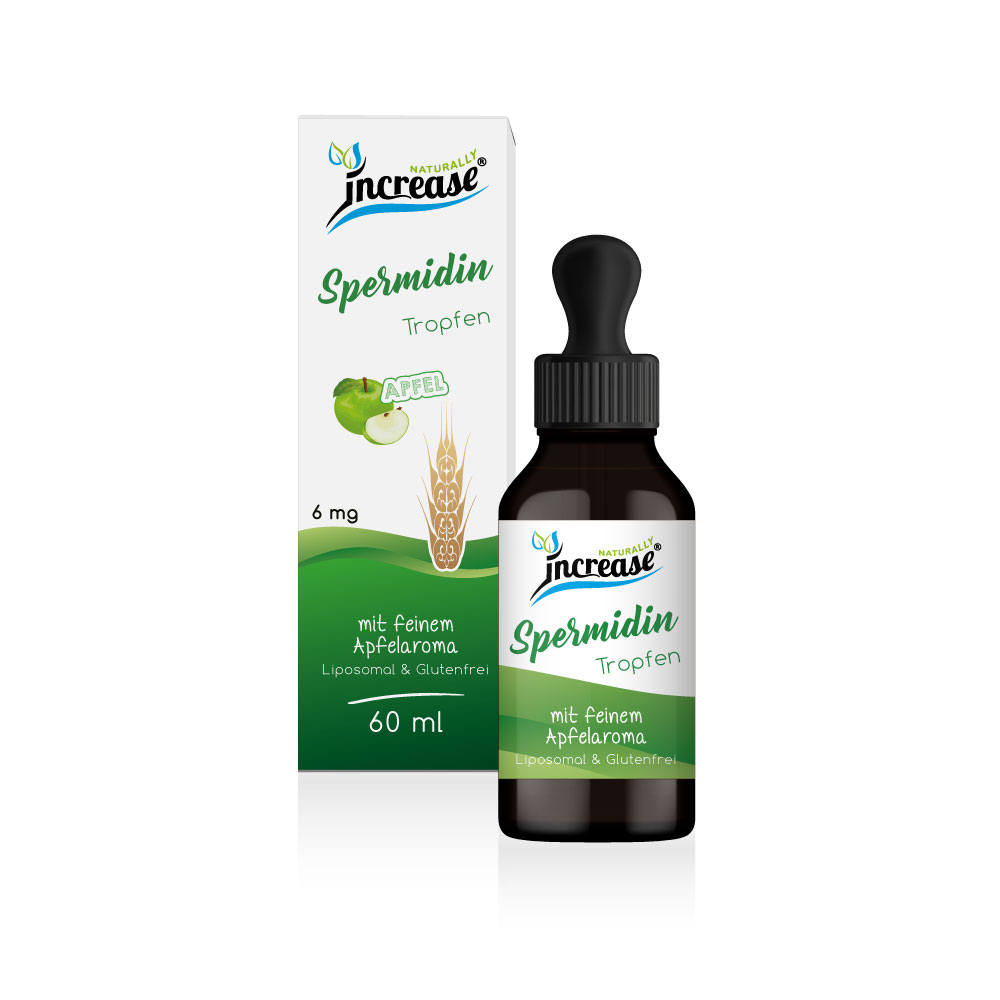 Nimm 3, zahl 2 Aktion Increase Liposomale Spermidin Tropfen - 3x60ml - 200mg Spermidin pro 2 ml - 6mg Spermidin pro Tropfen - 18.000mg Spermidin in 3 Flaschen - Keto MCT Öl C8 & C10 - Apfel – Bild 2