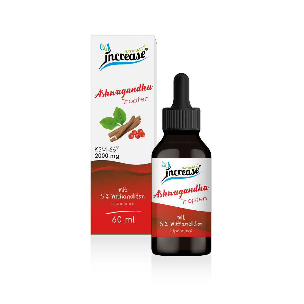 Liposomale Ashwagandha Tropfen hochdosiert - Premium Markenrohstoff KSM-66-2000mg Ashwagandha pro Tagesdosis - mit 5% Withanoliden - Keto MCT Öl C8 & C10 - Hohe Bioverfügbarkeit - vegan
