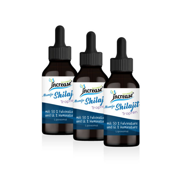 Nimm 3, zahl 2 Aktion Liposomale Shilajit Tropfen hochdosiert - 3x60ml - 2000mg Shilajit pro Tagesdosis - 50% Fluvinsäure und 12% Huminsäure - Keto MCT Öl C8 & C10 - Hohe Bioverfügbarkeit - vegan
