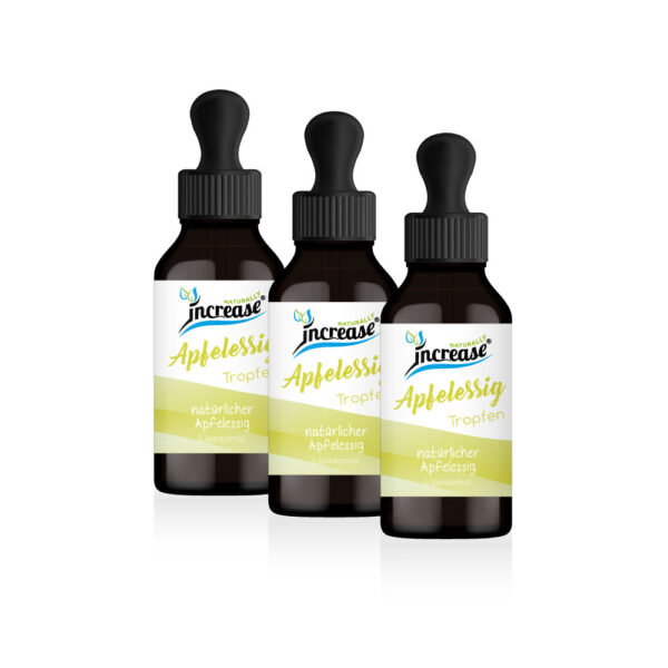 Nimm 3, zahl 2 Aktion Liposomale Apfelessig Tropfen hochdosiert - 2000mg Apfelessig pro Tag (180.000mg in 3 Flaschen) - mit Vitamin B9 und Vitamin B12 - Keto MCT Öl C8 & C10