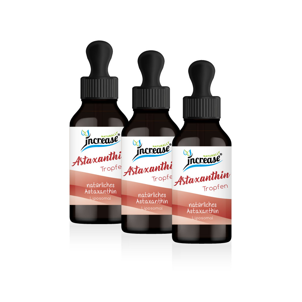 Nimm 3, zahl 2 Aktion Liposomale Astaxanthin Tropfen hochdosiert - 8mg Astaxanthin pro Tag (1.440mg Astaxanthin in 3 Flaschen) - Keto MCT Öl C8 & C10