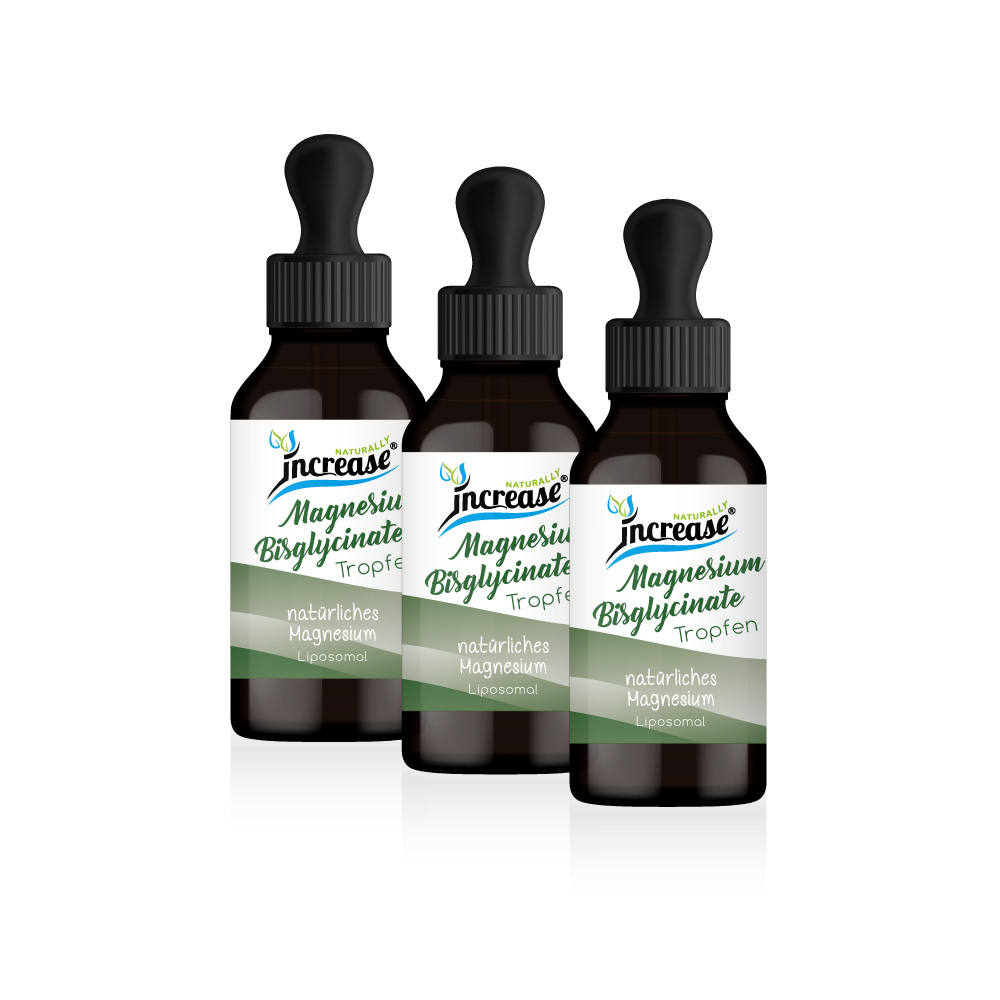 Nimm 3, zahl 2 Aktion Liposomale Magnesium Bisglycinate Tropfen hochdosiert - 3000mg Magnesium pro Tag davon 1500mg Magnesium (270.000mg in 3 Flaschen) - Keto MCT Öl C8 & C10