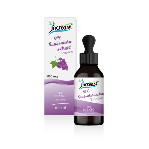 Liposomale OPC Traubenkernextrakt Tropfen hochdosiert - (30.000mg OPC Traubenkernextrakt pro Packung) 1000mg Traubenkernextrakt pro Tagesdosis davon 800mg OPC - MCT Öl - Hohe Bioverfügbarkeit