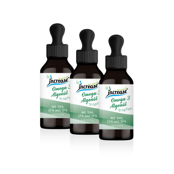 Nimm 3, zahl 2 Liposomale Omega 3 Tropfen aus Algenöl hochdosiert - (360.000mg in 3 Flaschen) 4000mg Omega 3 pro Tagesdosis davon 2000mg DHA, 1200mg EPA und 800mg DPA - MCT Öl - Hohe Bioverfügbarkeit