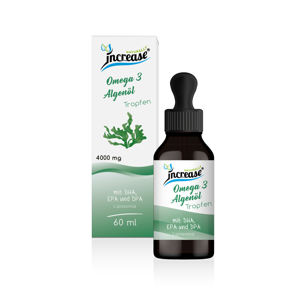 Liposomale Omega 3 Algenöl Tropfen hochdosiert - (120.000mg Omega 3 Algenöl pro Packung) 4000mg Omega 3 Algenöl pro Tagesdosis davon 2000mg DHA, 1200mg EPA und 800mg DPA -MCT Öl -Hohe Bioverfügbarkeit