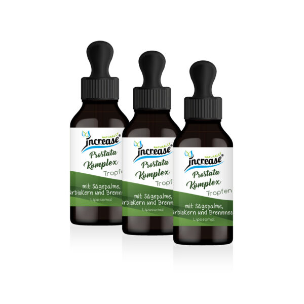 Nimm 3, zahl 2 Aktion Liposomale Prostata Komplex Tropfen hochdosiert - 2500mg Prostata Komplex pro Tag (225.000mg in 3 Flaschen) mit Sägepalmenextrakt, Kürbiskernextrakt und Brennnesselextrakt