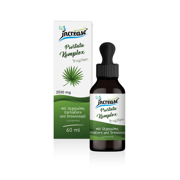 Liposomale Prostata Komplex Tropfen hochdosiert - (75.000mg pro Packung) 2500mg Prostata Komplex pro Tagesdosis mit Sägepalmenextrakt, Kürbiskernextrakt und Brennnesselextrakt - MCT Öl