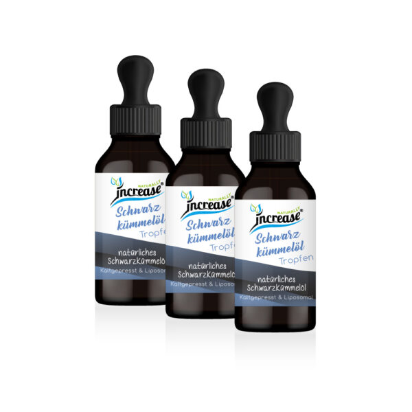 Nimm 3, zahl 2 Aktion Liposomale Schwarzkümmelöl Tropfen hochdosiert - 2000mg Schwarzkümmelöl pro Tag (180.000mg in 3 Flaschen) - Keto MCT Öl C8 & C10