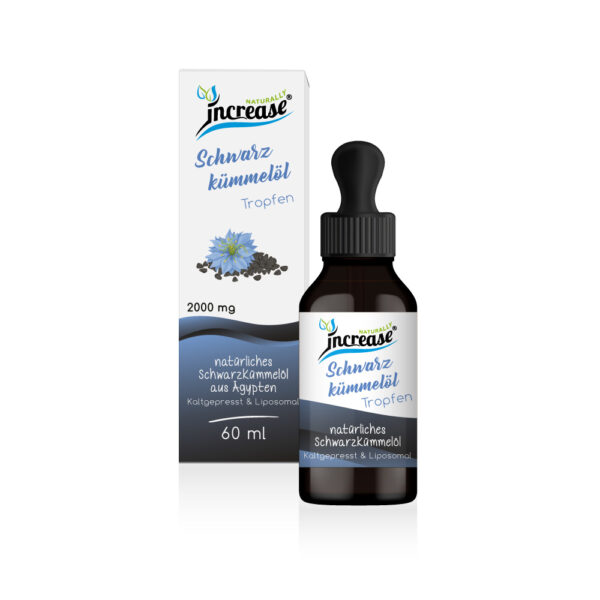 Liposomale Schwarzkümmelöl Tropfen hochdosiert - (60.000mg Schwarzkümmel pro Packung) 2000mg Ägyptischem Schwarzkümmel pro Tagesdosis - MCT Öl - Hohe Bioverfügbarkeit