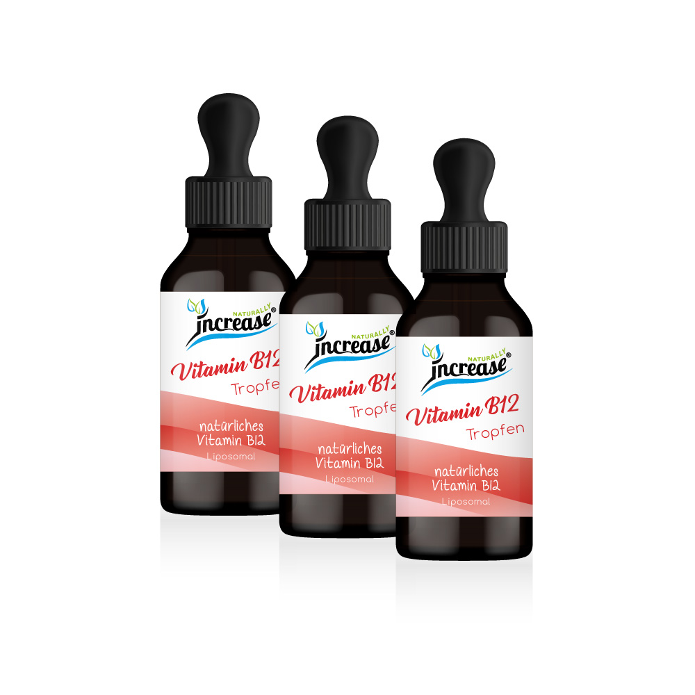 Nimm 3, zahl 2 Aktion Liposomale Vitamin B12 Tropfen hochdosiert - 5000µg pro Tagesdosis (150.000mg in 3 Flaschen) - Keto MCT Öl C8 & C10