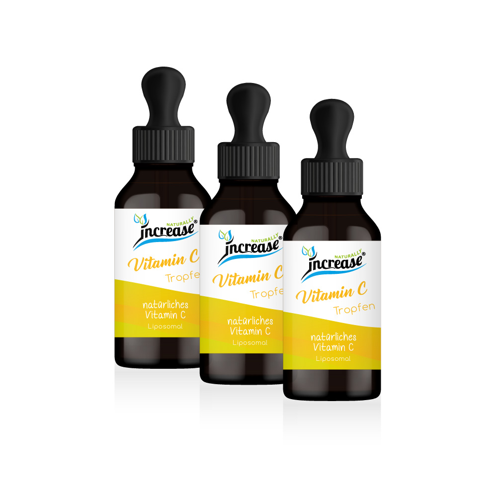 Nimm 3, zahl 2 Aktion Liposomale Vitamin C Tropfen hochdosiert - 2000mg Vitamin C pro Tag (180.000mg in 3 Flaschen) - Keto MCT Öl C8 & C10