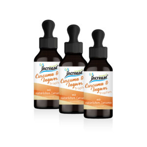 Nimm 3, zahl 2 Aktion Liposomale Curcuma & Ingwer Tropfen hochdosiert - 5000mg Curcuma & Ingwer pro Tag (450.000mg Curcuma & Ingwer in 3 Flaschen) - Keto MCT Öl C8 & C10