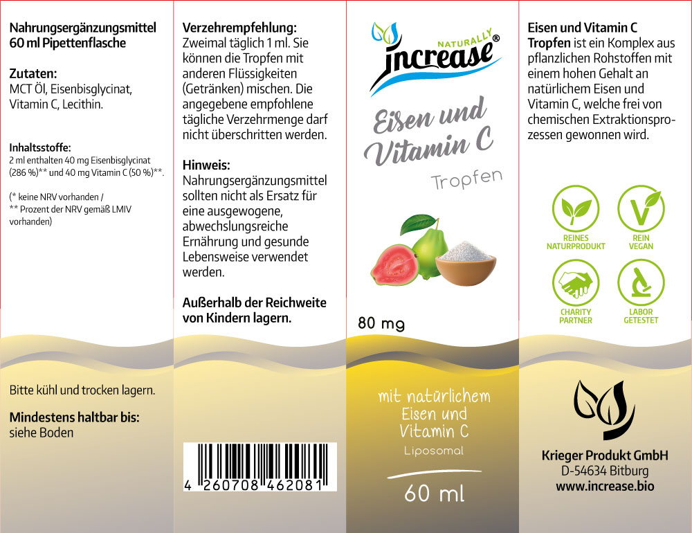 Nimm 3, zahl 2 Aktion Liposomale Eisen und Vitamin C Tropfen hochdosiert - 80mg Eisen und Vitamin C pro Tag (7200mg Eisen und Vitamin C in 3 Flaschen) - Keto MCT Öl C8 & C10 – Bild 3