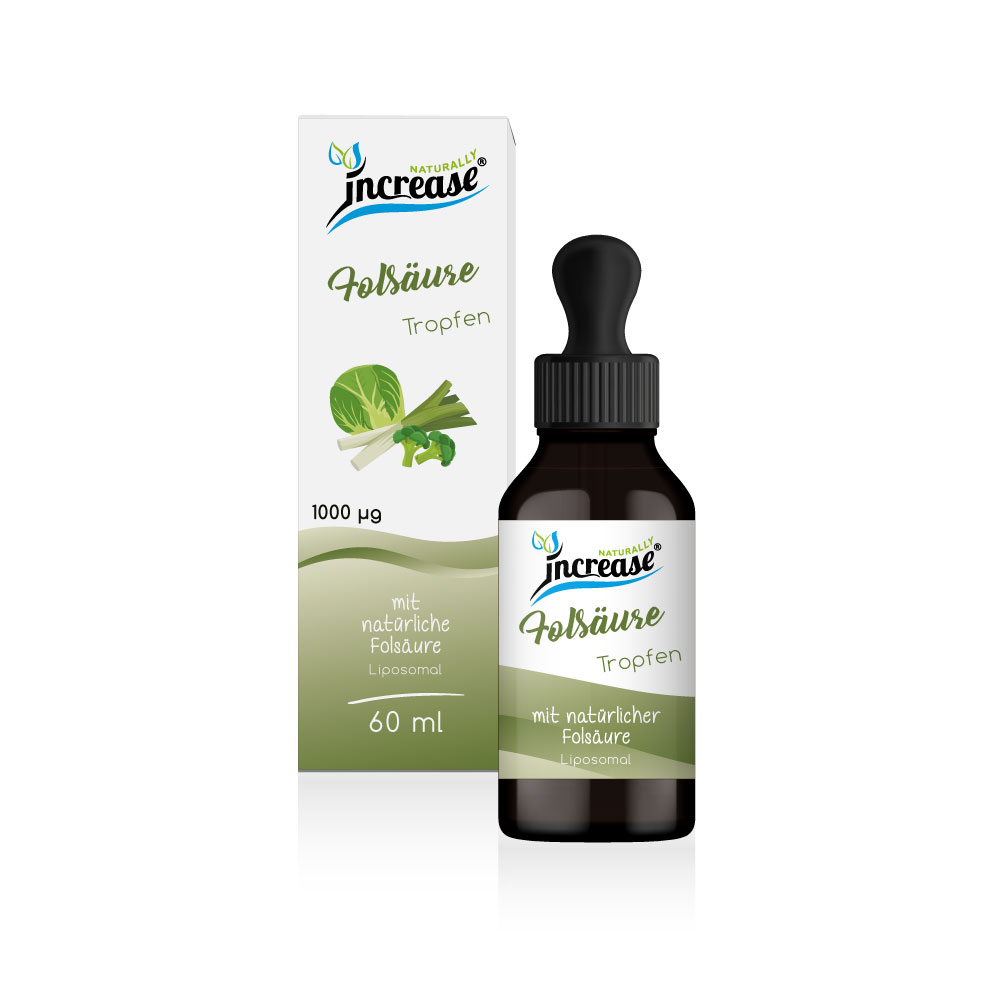 Liposomale Folsäure Tropfen hochdosiert - (30.000µg Folsäure pro Packung) 1000µg Folsäure (Vitamin B9) pro Tagesdosis - MCT Öl - Hohe Bioverfügbarkeit