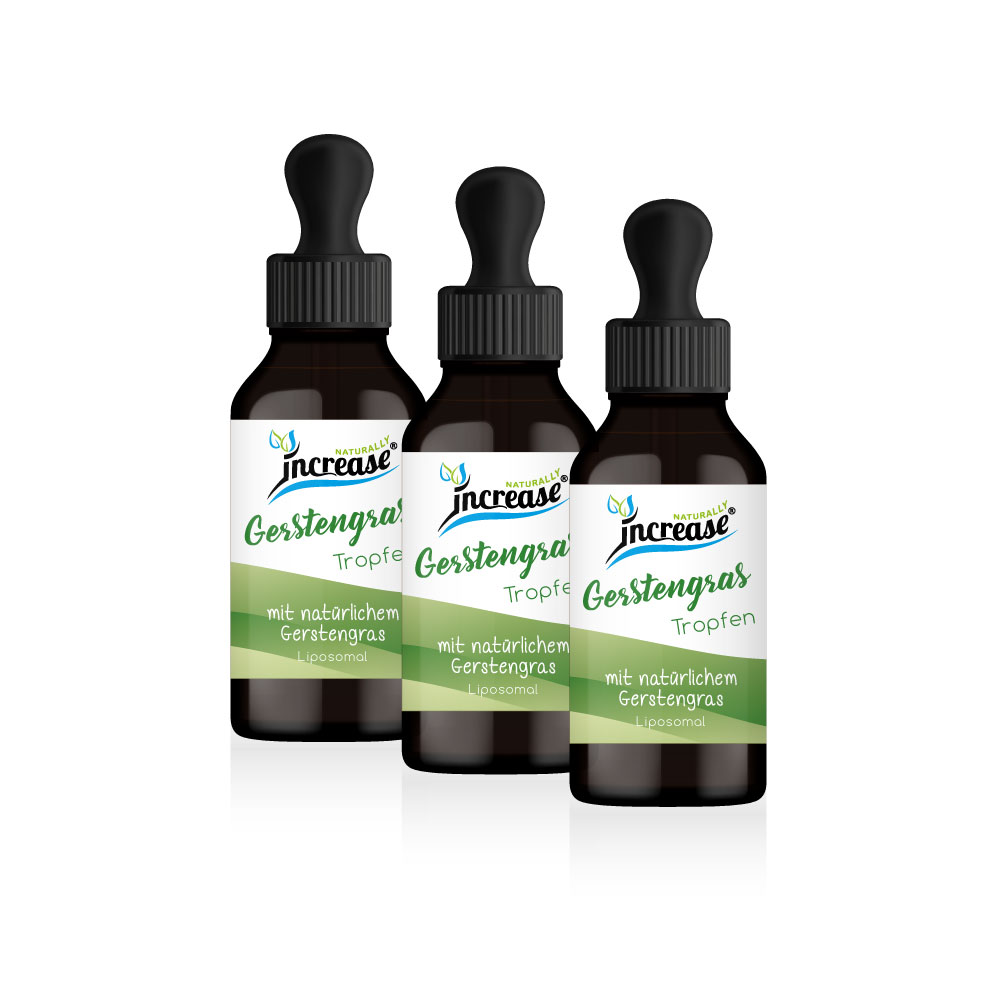 Nimm 3, zahl 2 Aktion Liposomale Gerstengras Tropfen hochdosiert - 4000mg Gerstengras pro Tag (360.000mg Gerstengras in 3 Flaschen) - Keto MCT Öl C8 & C10