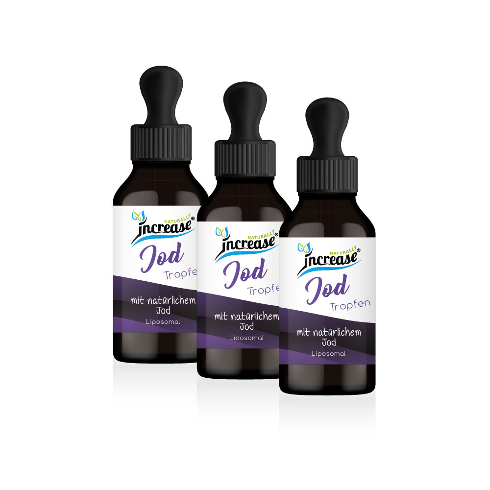 Nimm 3, zahl 2 Aktion Liposomale Jod Tropfen hochdosiert - 500µg Jod pro Tag (15.000µg Jod in 3 Flaschen) - Keto MCT Öl C8 & C10