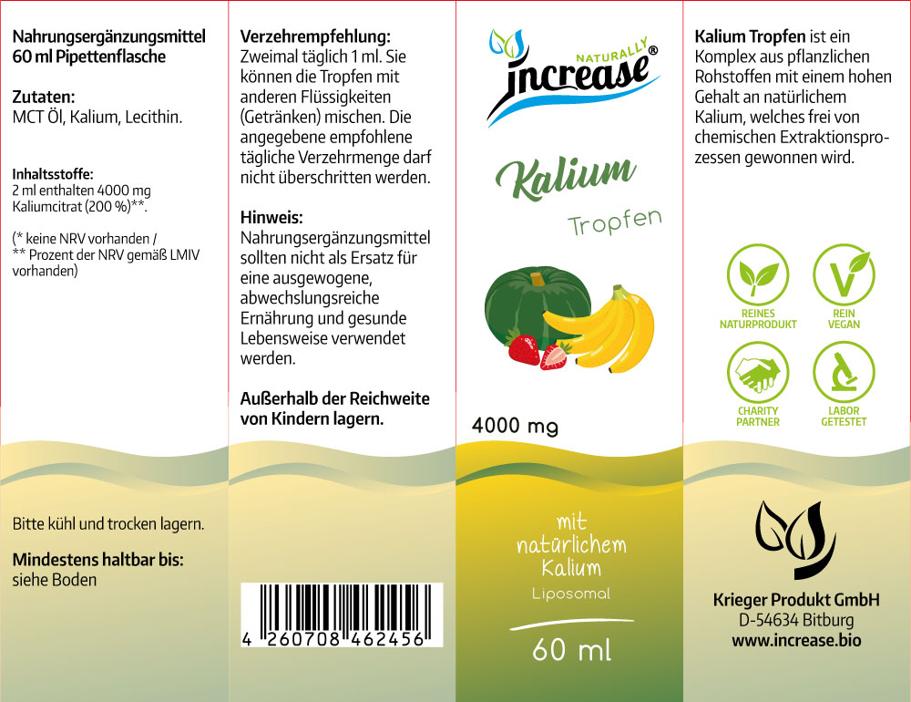 Nimm 3, zahl 2 Aktion Liposomale Kalium Tropfen hochdosiert - 4000mg Kalium pro Tag (360.000mg Kalium in 3 Flaschen) - Keto MCT Öl C8 & C10 – Bild 3