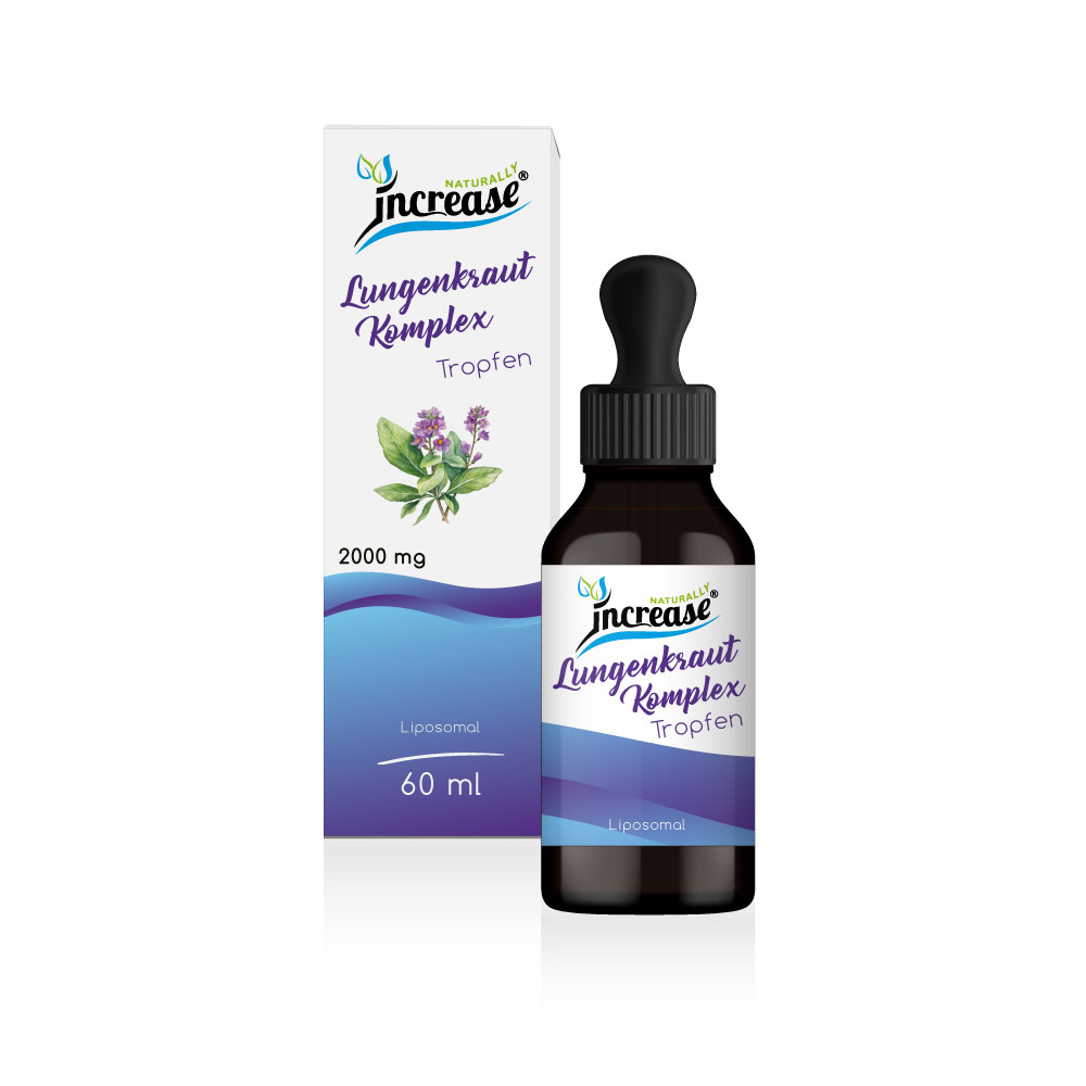 Liposomale Lungenkraut Komplex Tropfen hochdosiert - (60.000mg Lungenkraut Komplex pro Packung) 2000mg Lungenkraut Komplex pro Tagesdosis - MCT Öl - Hohe Bioverfügbarkeit