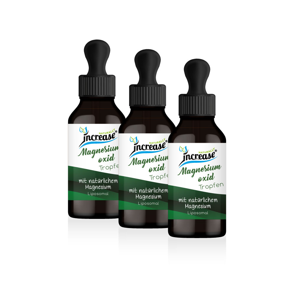 Nimm 3, zahl 2 Aktion Liposomale Magnesiumoxid Tropfen hochdosiert - 3000mg Magnesiumoxid pro Tag davon 1500mg Magnesium (270.000mg Magnesiumoxid in 3 Flaschen) - Keto MCT Öl C8 & C10