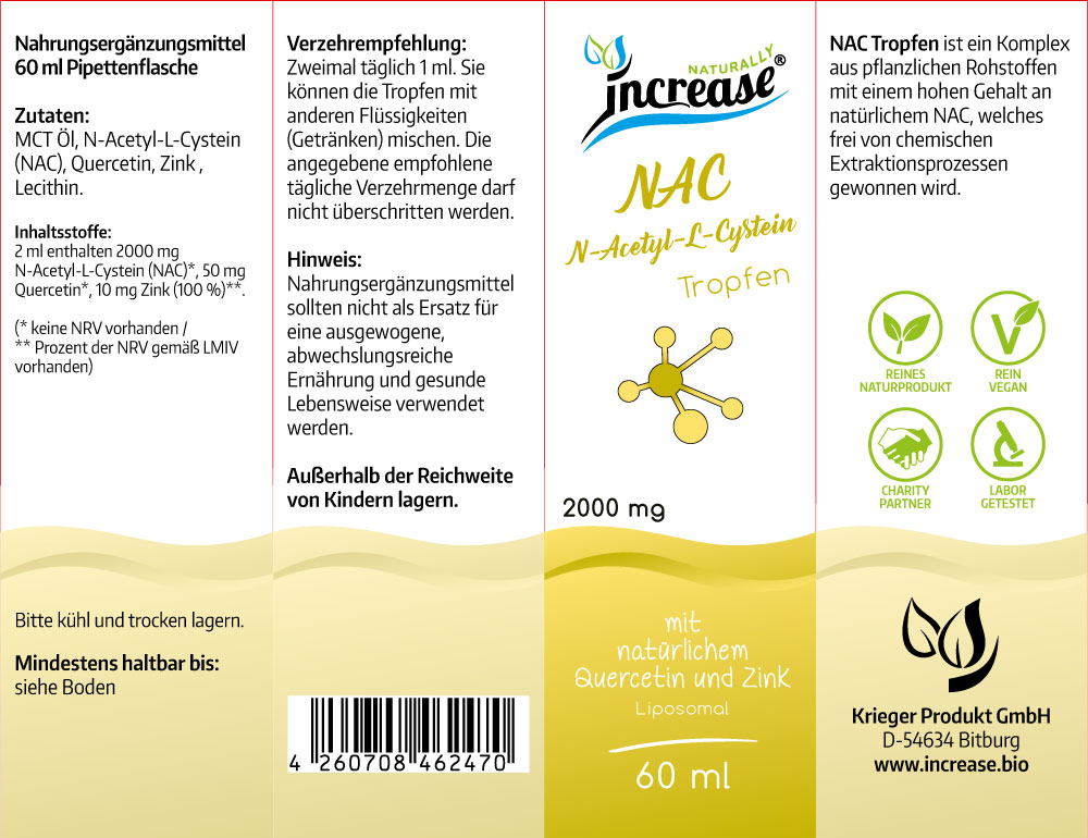 Nimm 3, zahl 2 Aktion Liposomale NAC N-Acetyl-L-Cystein Tropfen hochdosiert - 2000mg NAC N-Acetyl-L-Cystein pro Tag (180.000mg NAC N-Acetyl-L-Cystein in 3 Flaschen) - Keto MCT Öl C8 & C10 – Bild 3