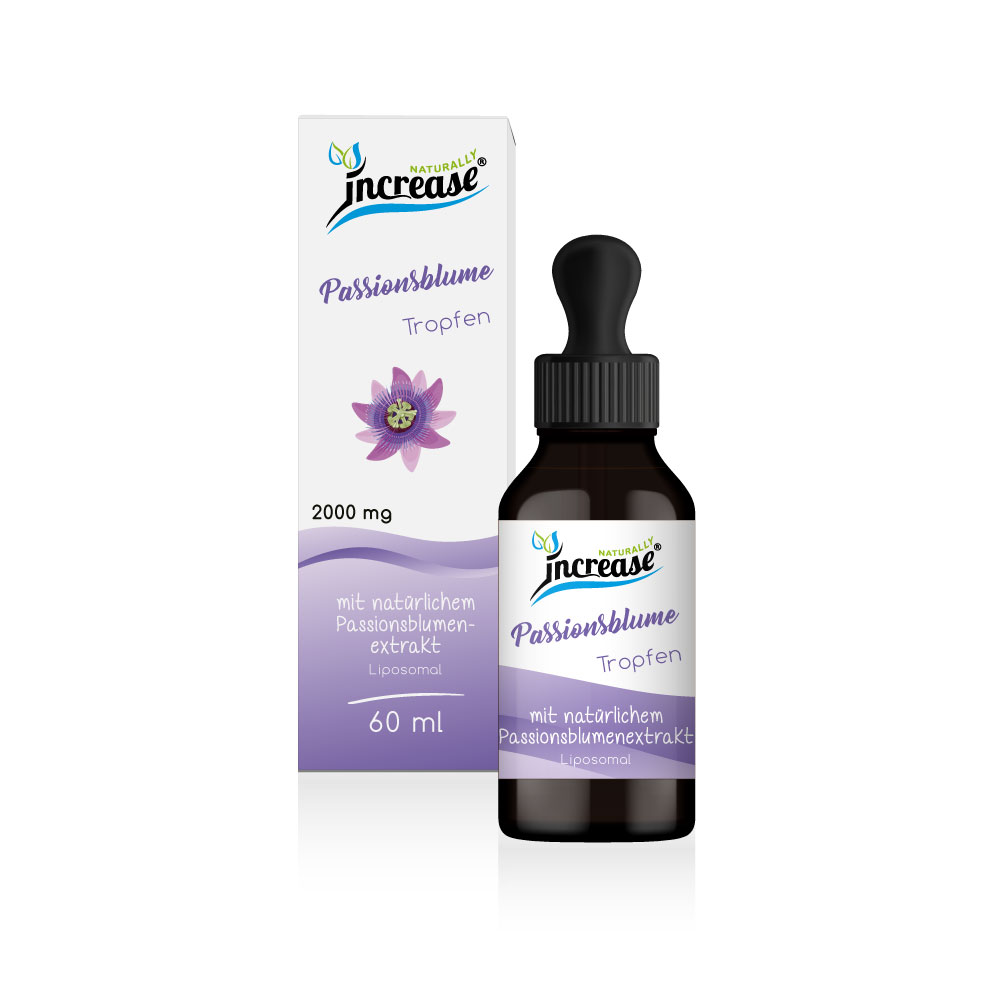 Liposomale Passionsblume Tropfen hochdosiert - (60.000mg Passionsblume pro Packung) 2000mg Passionsblume pro Tagesdosis - MCT Öl - Hohe Bioverfügbarkeit