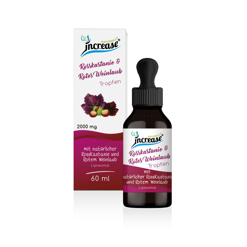 Nimm 3, zahl 2 Aktion Liposomale Rosskastanie & Rotes Weinlaub Tropfen hochdosiert - 2000mg Rosskastanie & Rotes Weinlaub pro Tag (180.000mg Rosskastanie & Rotes Weinlaub in 3 Flaschen) - Keto MCT Öl C8 & C10 – Bild 2