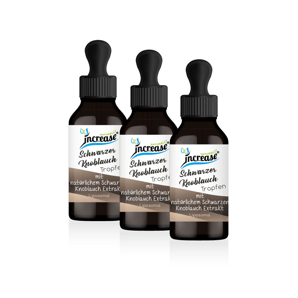 Nimm 3, zahl 2 Aktion Liposomale Schwarzer Knoblauch Tropfen hochdosiert - 2000mg Schwarzer Knoblauch pro Tag (180.000mg Schwarzer Knoblauch in 3 Flaschen) - Keto MCT Öl C8 & C10