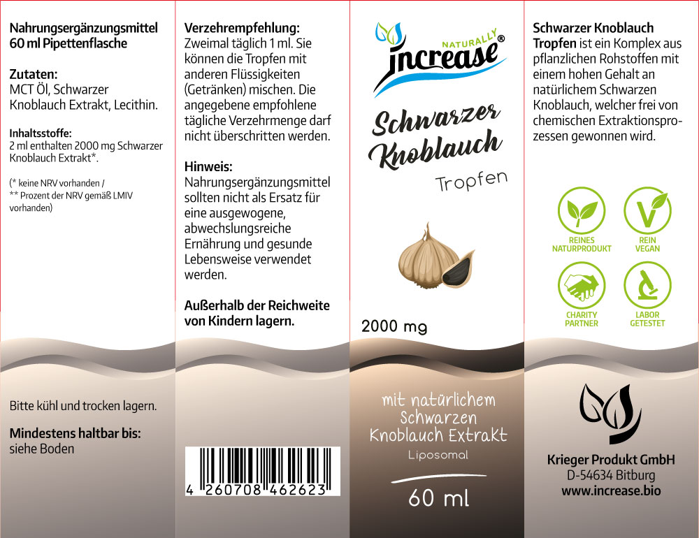 Nimm 3, zahl 2 Aktion Liposomale Schwarzer Knoblauch Tropfen hochdosiert - 2000mg Schwarzer Knoblauch pro Tag (180.000mg Schwarzer Knoblauch in 3 Flaschen) - Keto MCT Öl C8 & C10 – Bild 3